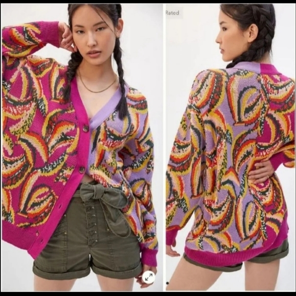 FARM Rio Sweaters - Farm Rio Banana Cardigan